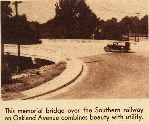 1939 view of the Overhead Bridge on Oakland Avenue.