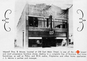 1939 image of the Maxwell Brothers and Moore Furniture Company