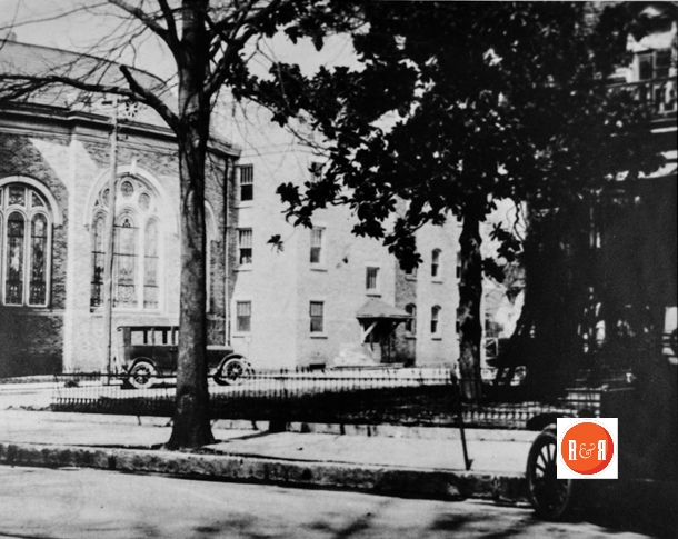 Early 20th century view of the corner of East Main and Oakland Avenue prior to the Andrew Jackson Hotel’s construction. Note the iron fence remains on the Roddey’s residential corner. Private collection of AFLLC and RM.