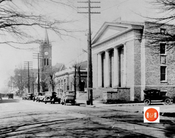 The historic library can bee viewed here between the Baptist Church and St. John’s Methodist Church. Private collection of AFLLC and RM.