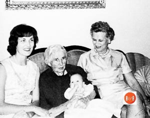 Four generation of the family: L-R, Isabella Huffman, Rosa Perry Gaston Strait, Rena B. Strait and baby Huffman.