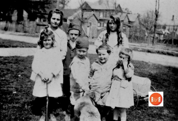 Unidentified neighborhood children being photographed in circa 1910 on Johnston Street.