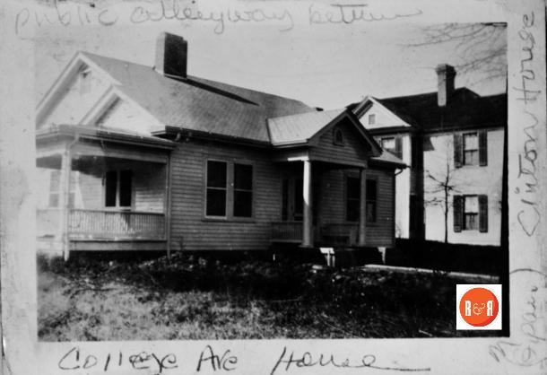 This image of the Craig’s home shows the Clinton house next door and the end of the alley which originally ran from this point on College to the far end on Sumter Street.