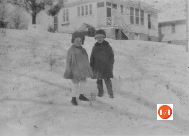 The Craig children on the west side of College Avenue along the hill.