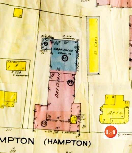 The original location of the church became significantly altered in the 20th century. Sanborn Insurance Map 1926 – 1959, courtesy of the Galloway Map Collection.