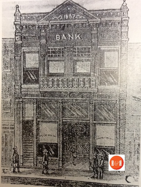 Ethicing of the early Hutchison Bank on Main Street.