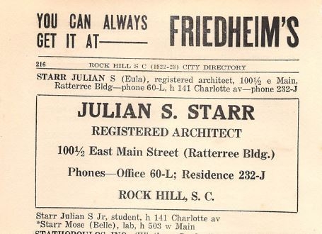 Ad for the Starr Architectural Firm in 1922