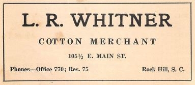 Ad for the Whitner Cotton Company – 1925