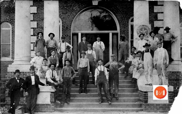 Mr. Julian Starr, bottom left, showing Julian Starr with his workman at the Union High School on Main Street in Union, S.C.
