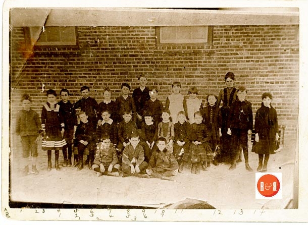 Circa 1886, Julian Starr, Jr. with his Rock Hill classmates at Central School.
