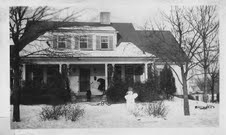 Early image of the home in the snow. Note the snowman in the images is that of the one below!