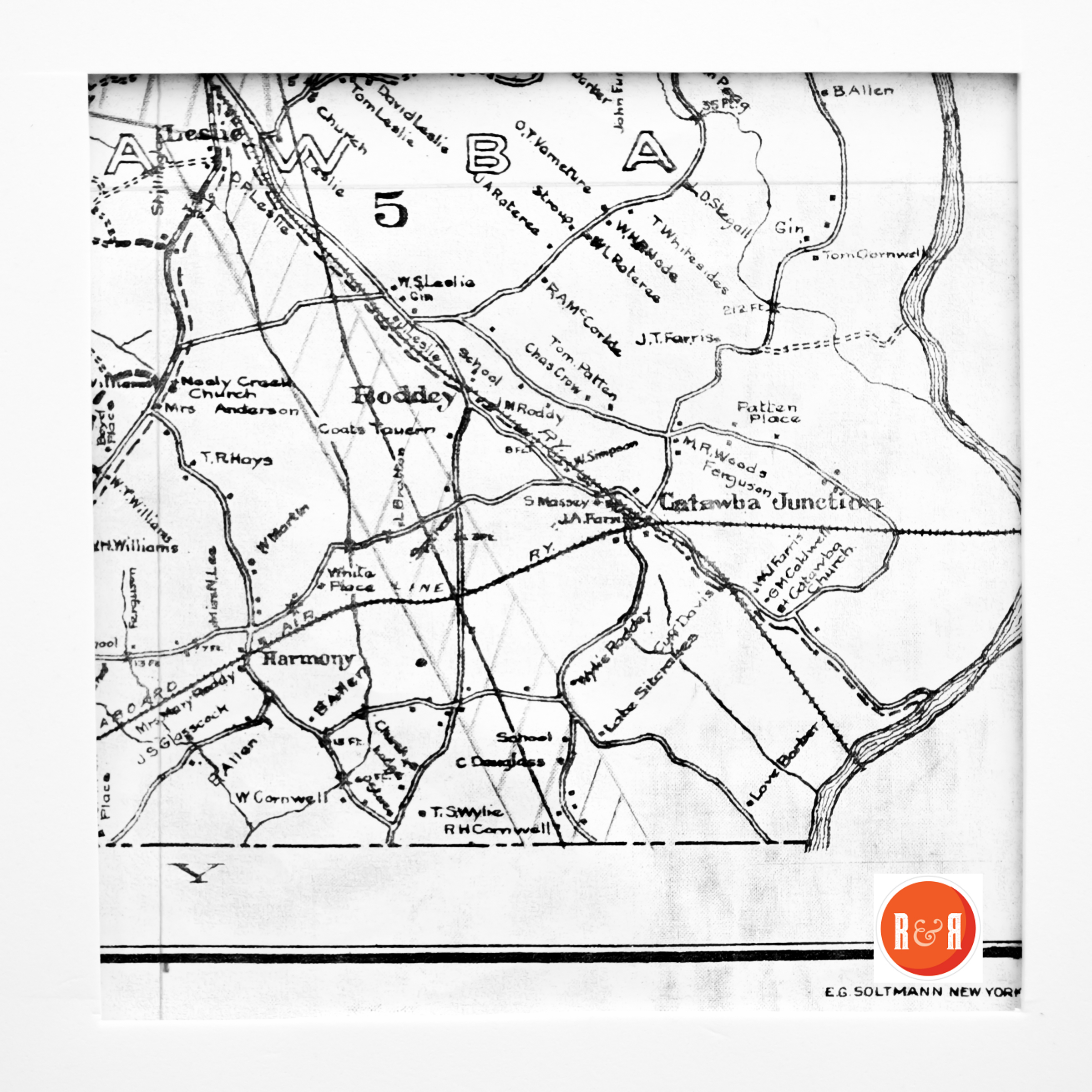 WALKER'S 1910 POSTAL MAP OF AREA
