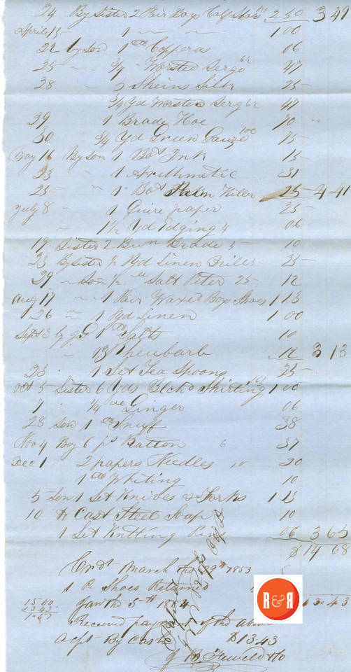 Ann H. White's receipt from J.B. Fewell & Co. - 1853 p. 2