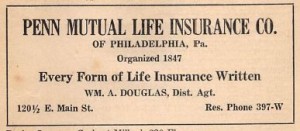 Ad for the Penn Mutual Insurance Co. - 1925