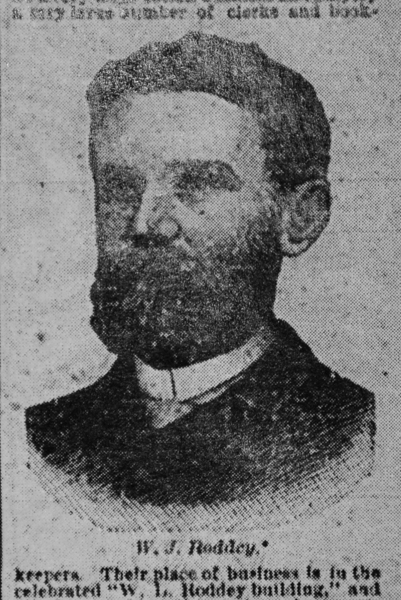 W. J. Roddey was one of the very prominent Rock Hill businessman who had moved to the city following the Civil War to make his mark. The Charleston News and Courier featured his etching in their 1890 issue of Rock Hill.