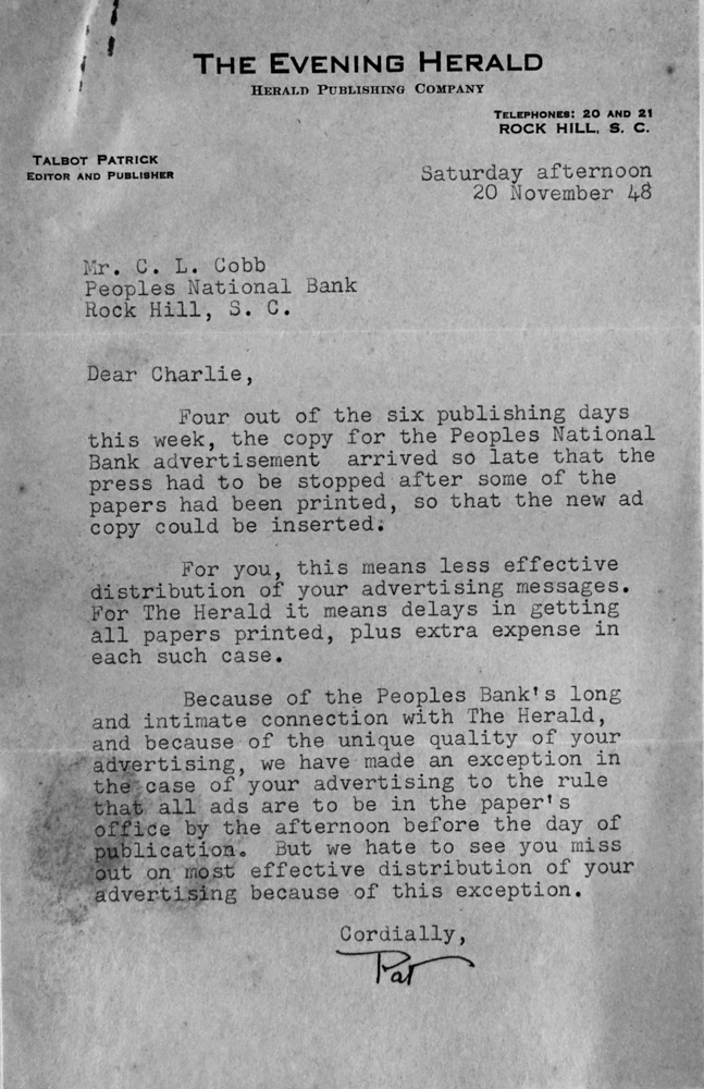 Misc. Information on the Bank and C.L. Cobb #6