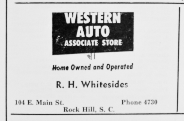 The Western Auto Store was at #104 Main Street in 1952