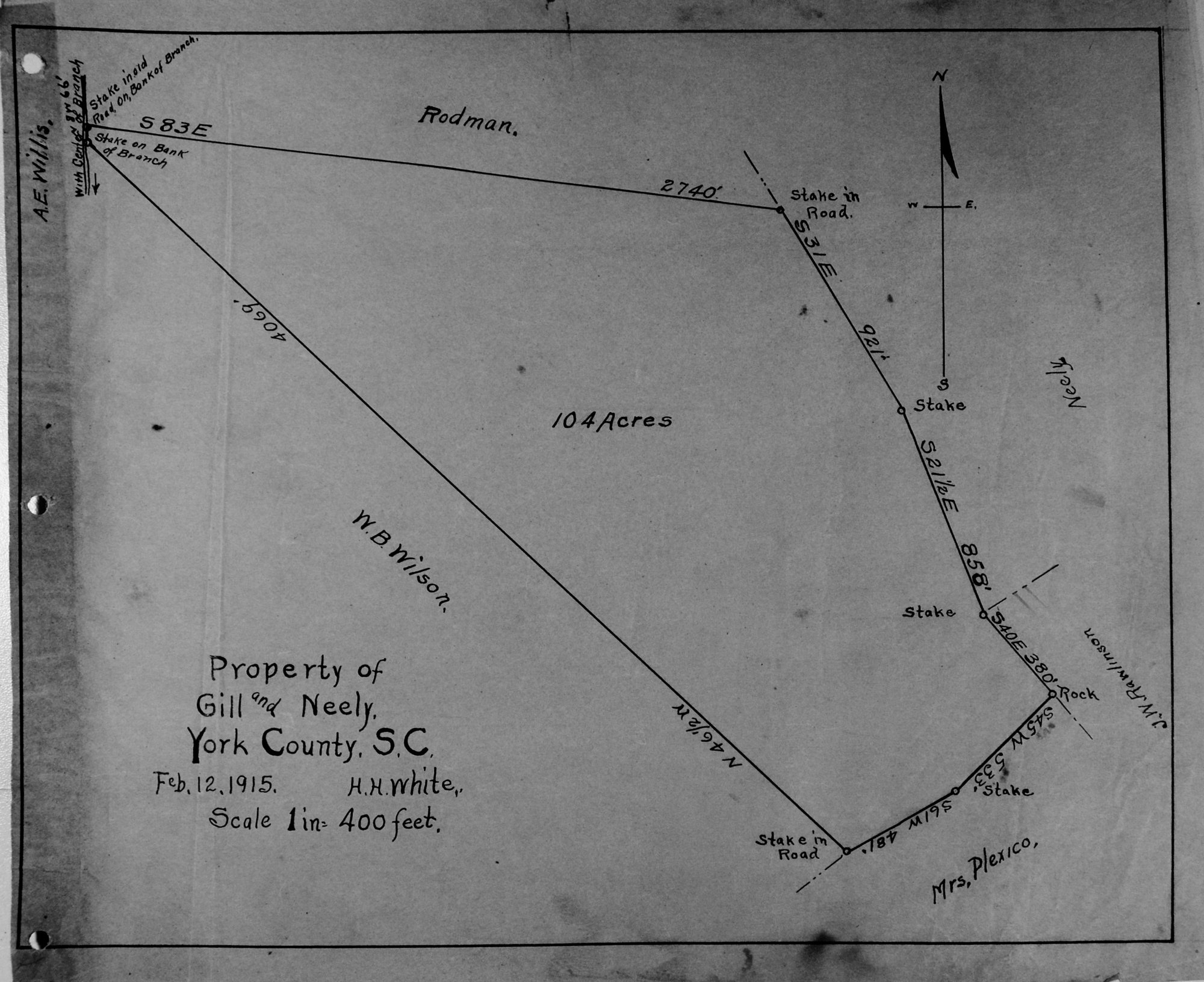 PLAT OF LAND BELONGING TO GILL AND NEELY - 1915