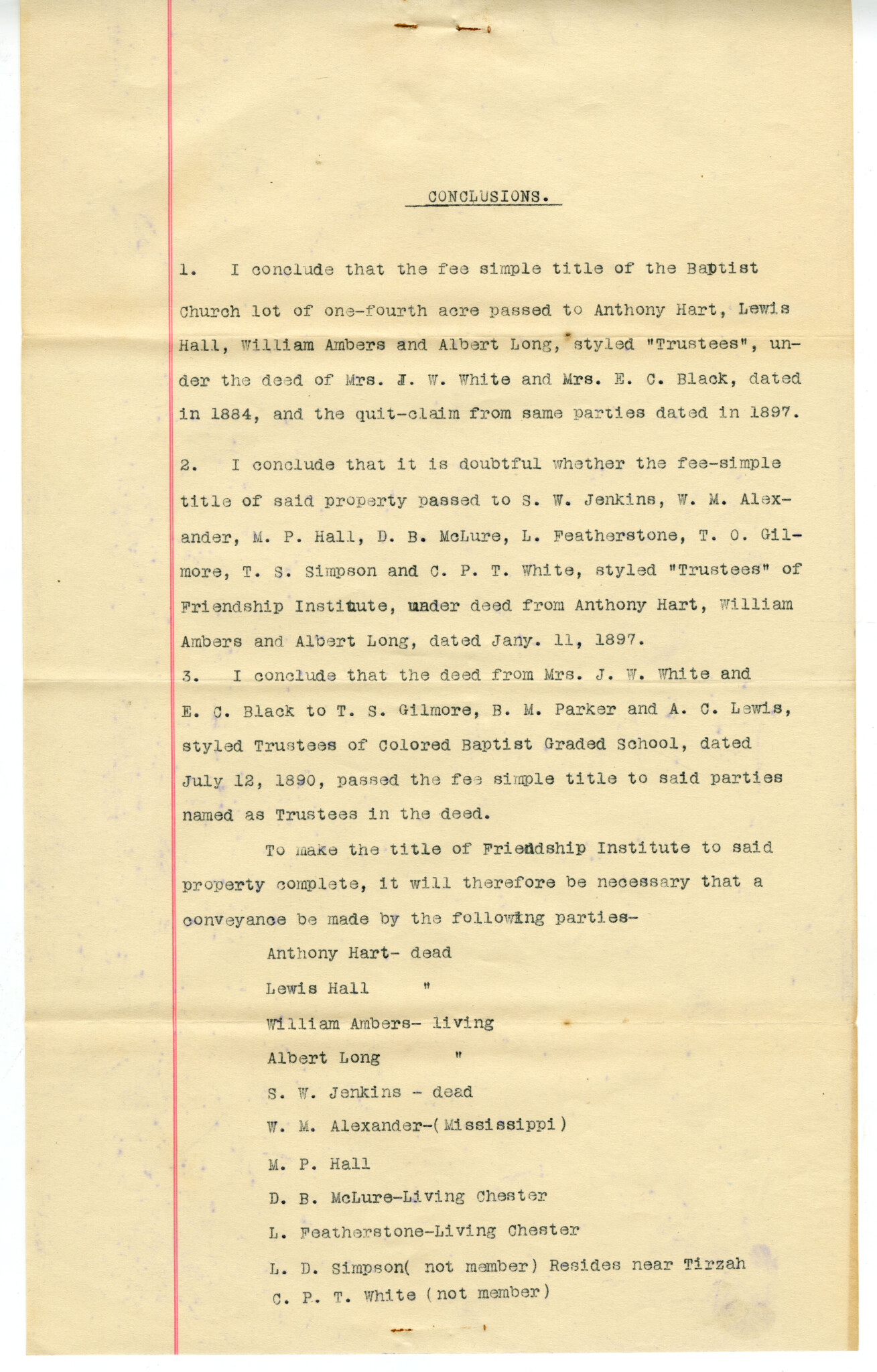 Legal documents related to Friendship College - WU Pettus Archives, p. 2