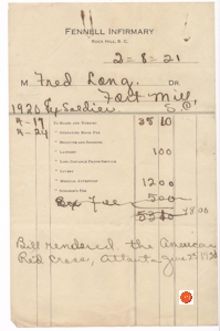 Bill for Mr. Fred Lang of Fort Mill – 1921