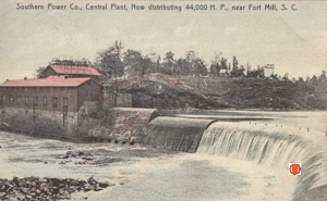 The Lake Wylie Dam provided the power to run the Aragon Mill – 1908