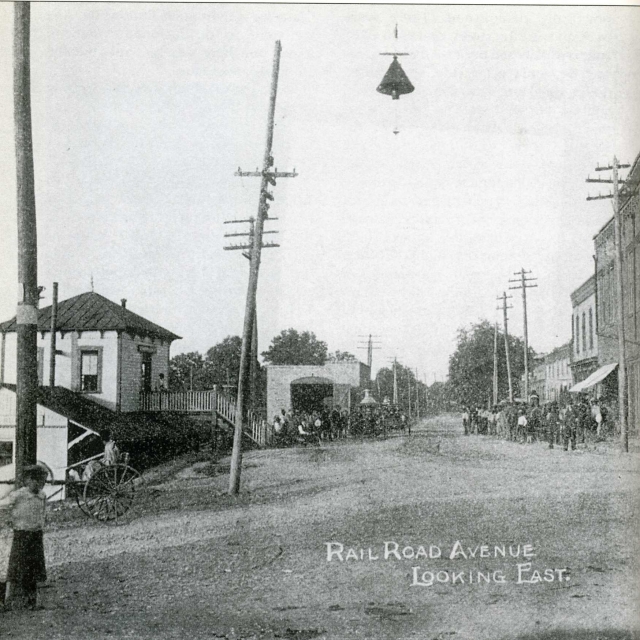 Looking north on Trade Street towards the Depot.