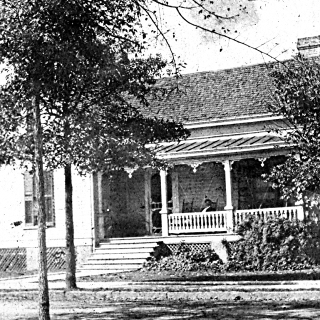 The old Caldwell home that sat approximately at this location.