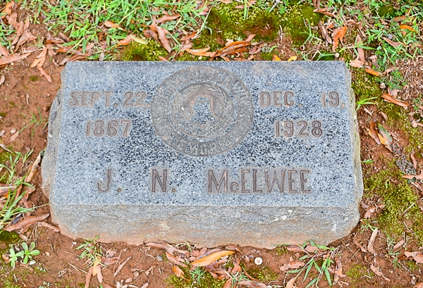 J.N. McElwee (1867 – 1938) is buried at Laurelwood Cemetery in Rock Hill, S.C.