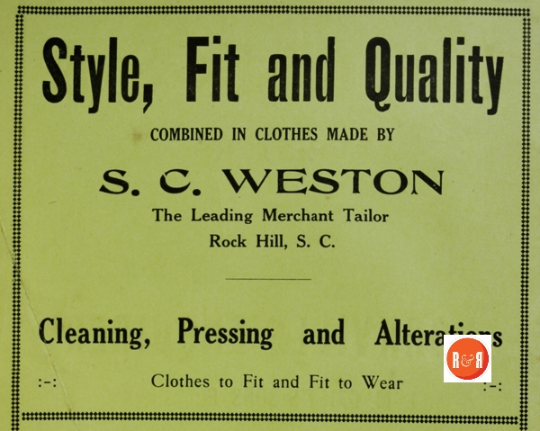 Ad for the S.C. Weston Co., from the 1908 RH City Directory