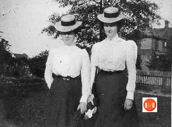 Unidentified ladies standing in the Spratt White’s front lawn with the Kimbrell’s Boarding house shown in the background. Courtesy of the Pettus Library – Winthrop University