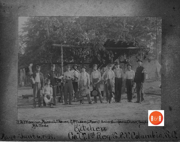 Pictured in 1898 in Columbia, SC is C. McFadden with a group of other men from Rock Hill, SC. Courtesy of the White Family Collection – WU’s Pettus Archives