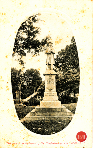 Rare postcard view of the Confederate Monument in Fort Mill, S.C.  Courtesy of the Amos Collection - 2018
