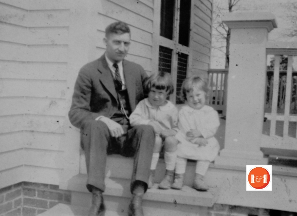 Mr. Craig with his girls on College Ave., shortly after the construction of their new home.