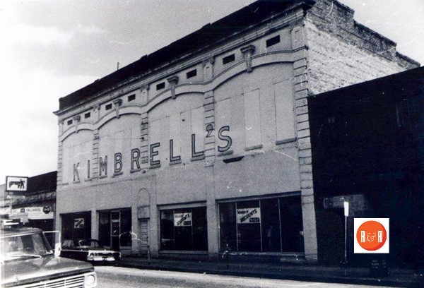 Kimbrell’s Furniture Company was once on N. Trade and moved following urban renewal to its current location.  Image courtesy of the Ratterree Collection.