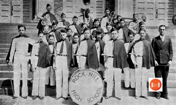 RH School Bank on the steps of the First Baptist Church on Main Street.
