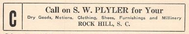 Ad for the Plyler Co., 1922