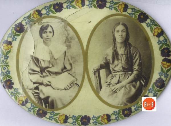 Another memorial plate showing sisters, (Lt) Sarah Burris Plair and Cleopatra Burris Bird. Courtesy of the C.P. Roddey Collection – 2012