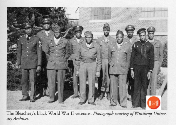 African American veterans with work records at the Bleachery are welcomed home from WW II