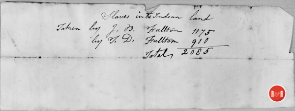 Note in the David Hutchison Papers showing that T.D. Fullton AKA 
