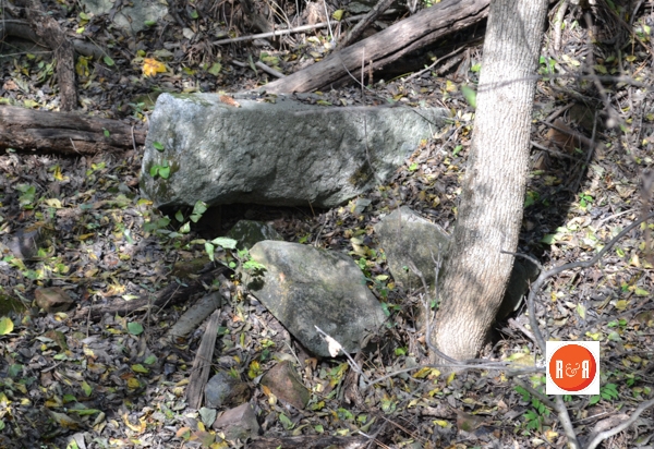 Fireplace’s stone lintel made for the Gill’s fine home.