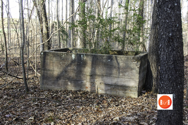 Baptismal pool at the Crossroads Baptist Church near Red River. Courtesy of the AFLLC Collection - 2015 The Rock Hill Herald reported on March 20, 1884 - "The Crossroads School House, which is now being used as a church, has recently been improved with the building being repaired and with new pews and a pulpit installed.  The work was done at the expense of Mr. ___ D. Childs." (Mr. L.D. Childs of Columbia was married to the only child of Baxter Springs @ Springstein.)