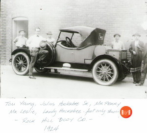 A photo given to me by my cousin, Matthew Rush, is a car made from a kit in 1924.The Anderson Body Shop located in Rock Hill, S.C.sold these kits.Some of the men who worked there are kin to me. Tom Young, I cannot pin down as I have several that he could be. Julius Milton Huckabee, Sr. married my great-aunt, Anna Bell Young, [grandmother's sister.) His nephew, Landy Gaston Huckabee married Mary Lois Young (Another sister of my grandmother, Carrie Lee Young. They were the children of Landy George Young, Sr. - Nation Collection, 2015