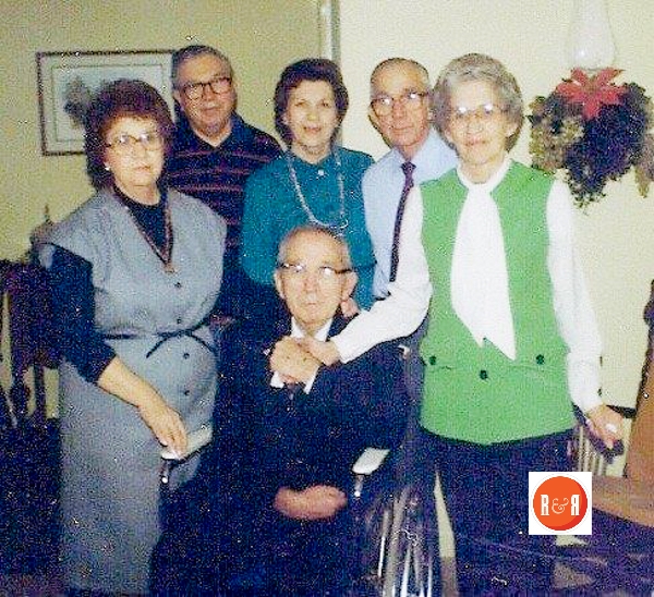 This is the Bratton Clan that moved to Rock Hill from Hickory Grove in the late 20’s.  Left to right: Margaret Bratton Hartis, Mack Wade Bratton, Jennie Lind Bratton Mahaffey, Robert Chess Bratton, Eugene Franklin Bratton (my father), Gertrude Louise Bratton Johnson. This was taken about 1983.