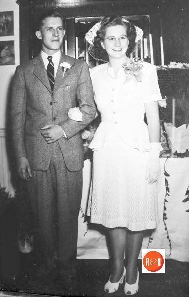 Charles J. Hartis and Margaret Bratton’s wedding photo at the Bratton home.