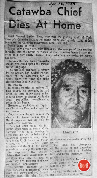 THE DEATH OF CHIEF BLUE - RH HERALD