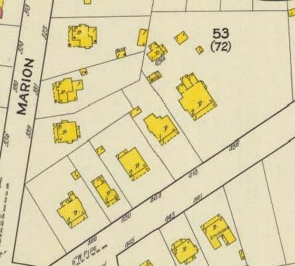 1916 Sanborn Insurance Map image of the street.
