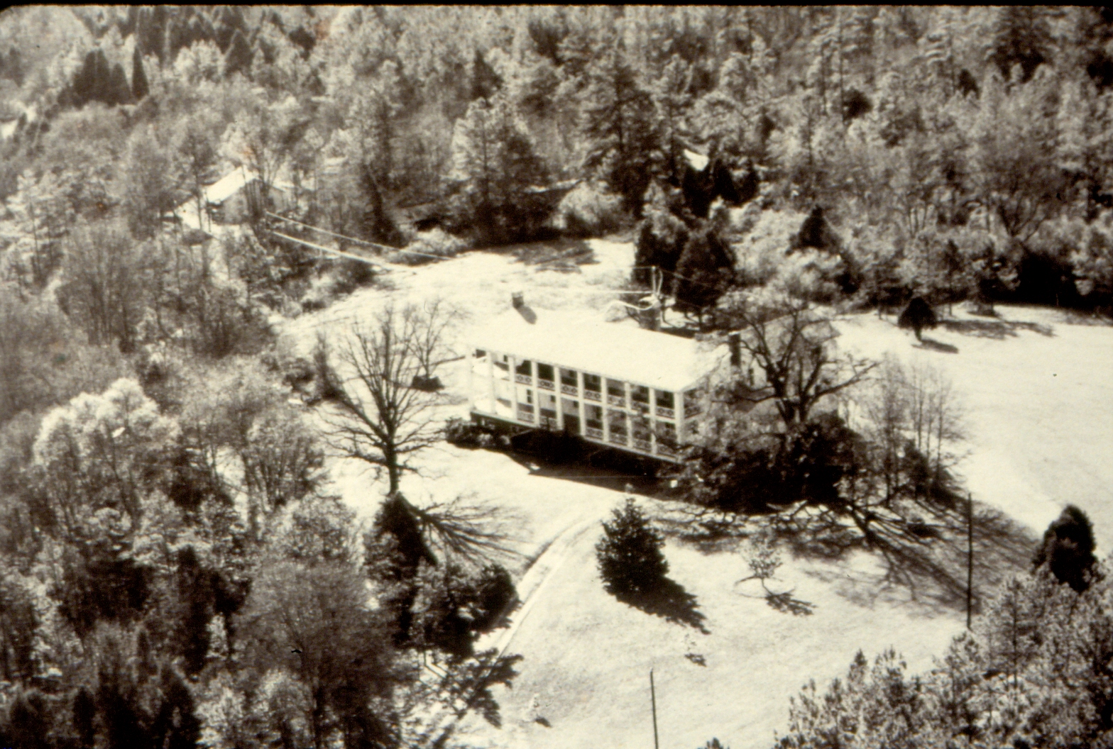 Aerial view of the Rambo house in the mid 1980s.
