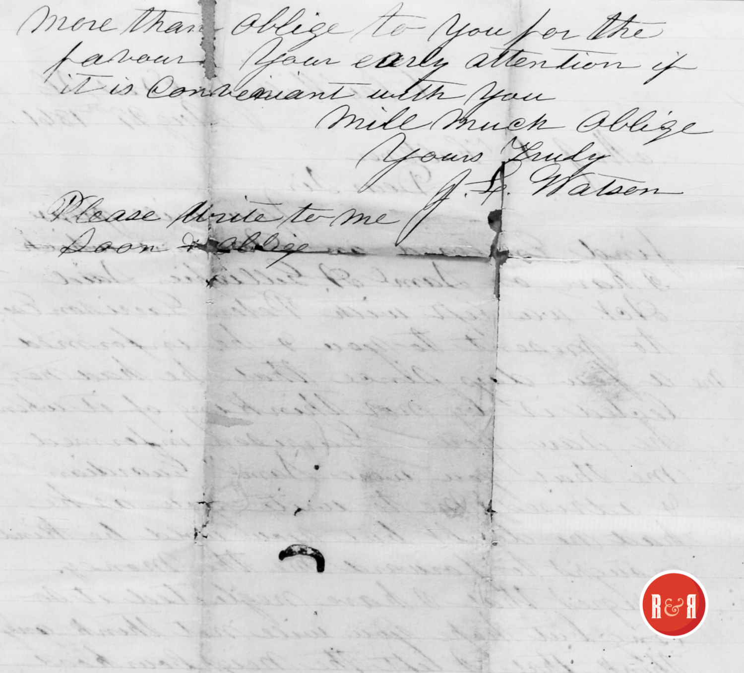 LETTER MARKED CLAY HILL, S.C. 1861 - FAULKNER COLLECTION, P. 2
