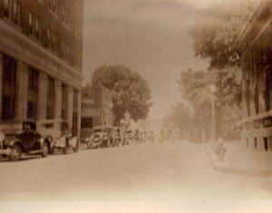 Caldwell Street showing the locations when the U.S. Post Office occupied the lot. Courtesy of the YC Library.