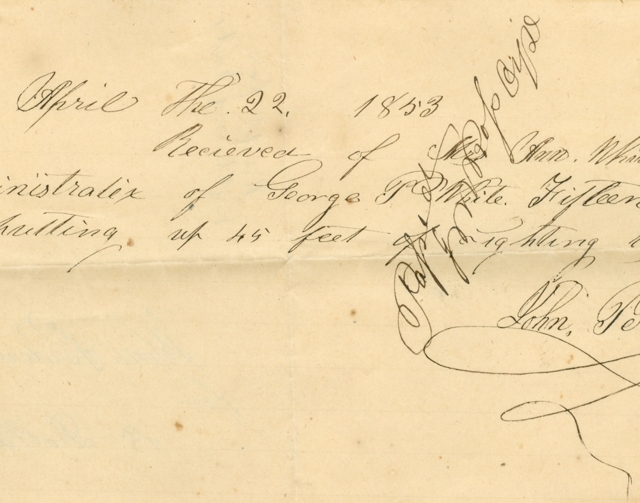 Installing lightning rods on the house in 1853. Courtesy of the White Family Collection – 2008